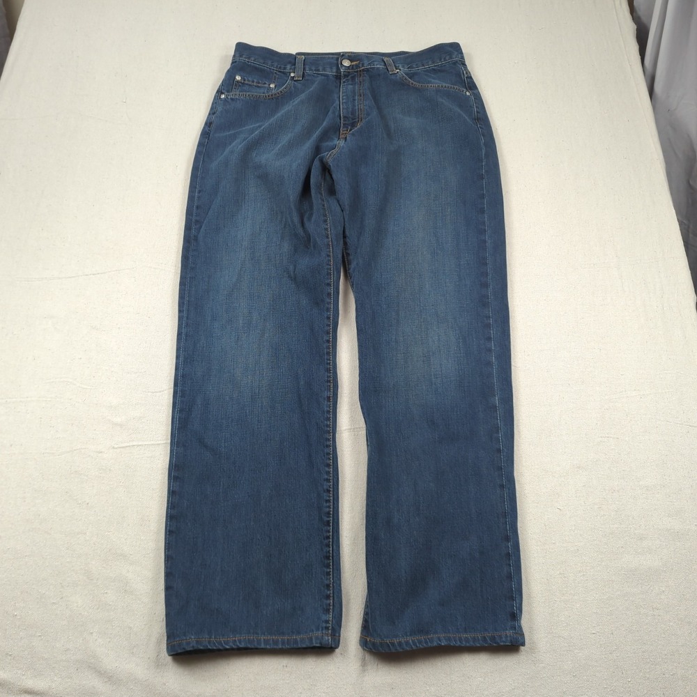 Lacoste Jeans Mens 34x31 46 Blue Straight Casual Preppy Faded